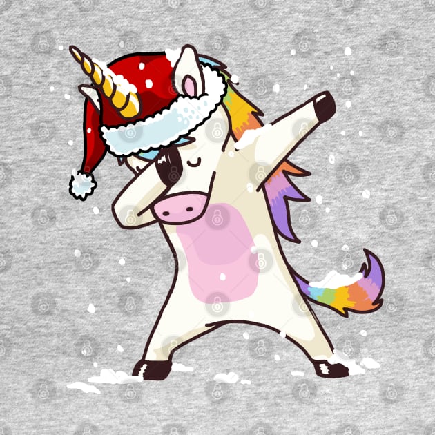 Dabbing Unicorn Shirt Hip Hop Dab Santa Hat Christmas Shirt IV by vo_maria